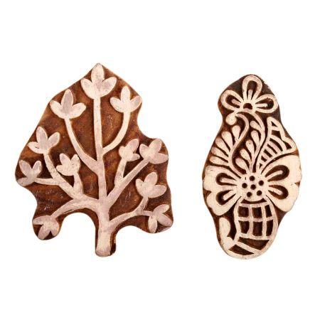 Set of 2 Piece New Mix Wooden Printing Block
